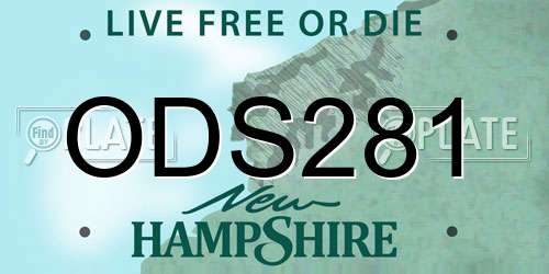 ODS281 New Hampshire License Plate