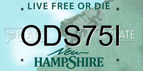 ODS75I New Hampshire License Plate