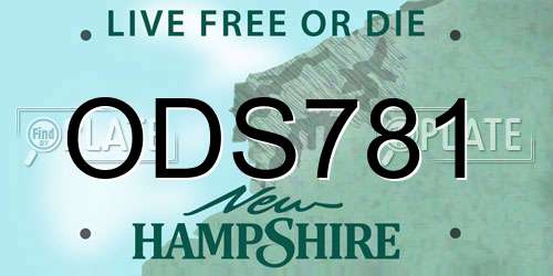 ODS781 New Hampshire License Plate