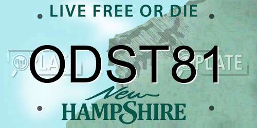 ODST81 New Hampshire License Plate
