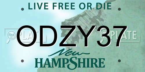 ODZY37 New Hampshire License Plate