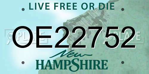 OE22752 New Hampshire License Plate
