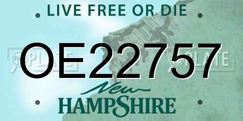 OE22757 New Hampshire License Plate