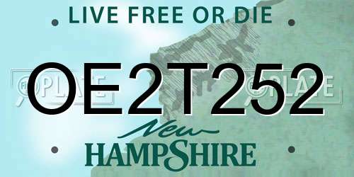 OE2T252 New Hampshire License Plate