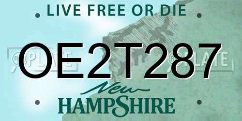 OE2T287 New Hampshire License Plate