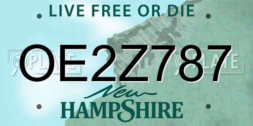 OE2Z787 New Hampshire License Plate