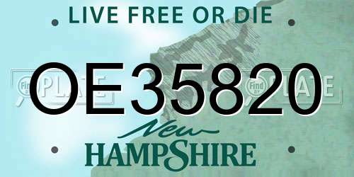 OE35820 New Hampshire License Plate