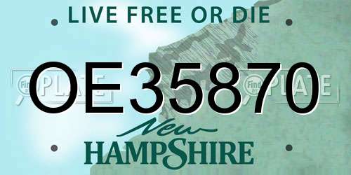 OE35870 New Hampshire License Plate