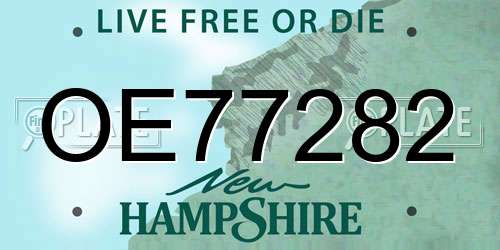 OE77282 New Hampshire License Plate