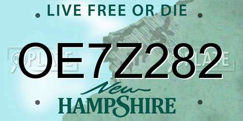 OE7Z282 New Hampshire License Plate