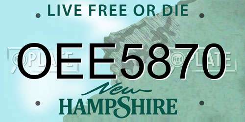 OEE5870 New Hampshire License Plate