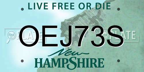 OEJ73S New Hampshire License Plate