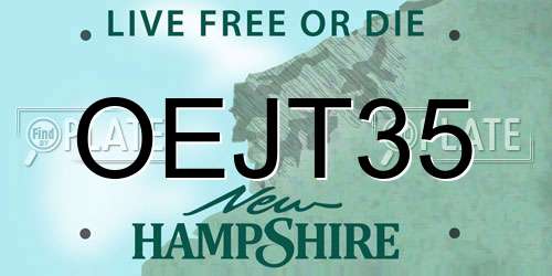 OEJT35 New Hampshire License Plate