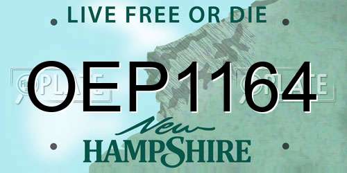 OEP1164 New Hampshire License Plate