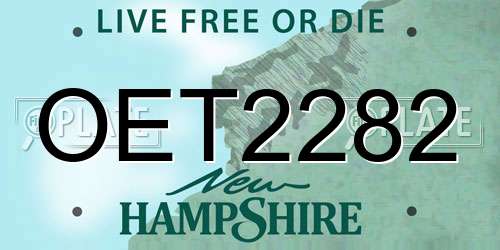 OET2282 New Hampshire License Plate