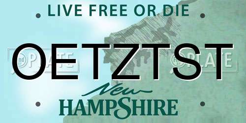 OETZTST New Hampshire License Plate