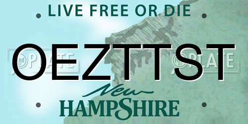 OEZTTST New Hampshire License Plate