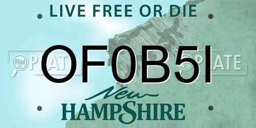 OF0B5I New Hampshire License Plate