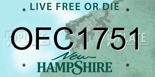 OFC1751 New Hampshire License Plate