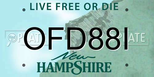 OFD88I New Hampshire License Plate
