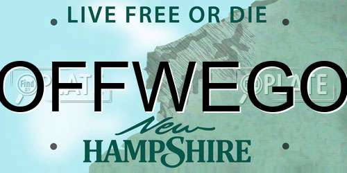 OFFWEGO New Hampshire License Plate