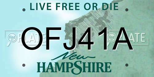OFJ41A New Hampshire License Plate