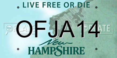 OFJA14 New Hampshire License Plate