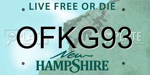 OFKG93 New Hampshire License Plate