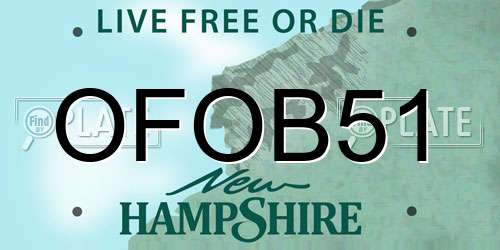 OFOB51 New Hampshire License Plate