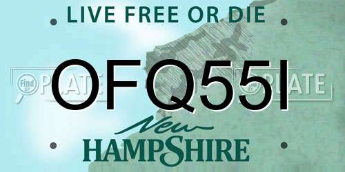 OFQ55I New Hampshire License Plate