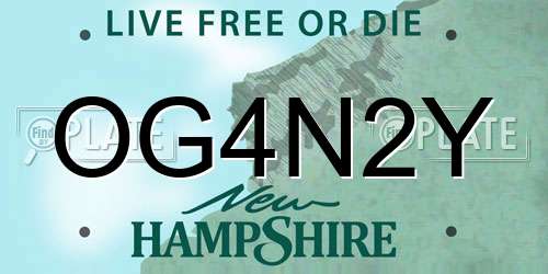 OG4N2Y New Hampshire License Plate