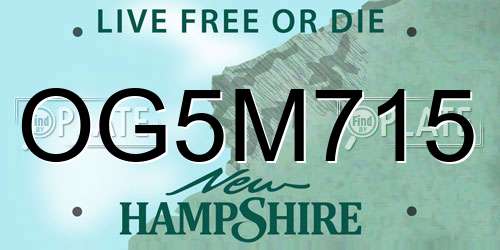 OG5M715 New Hampshire License Plate