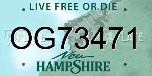 OG73471 New Hampshire License Plate