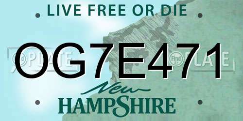 OG7E471 New Hampshire License Plate
