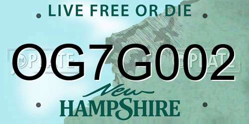 OG7G002 New Hampshire License Plate