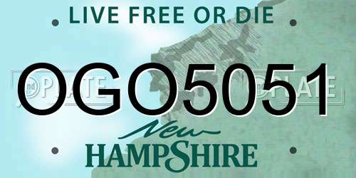 OGO5051 New Hampshire License Plate