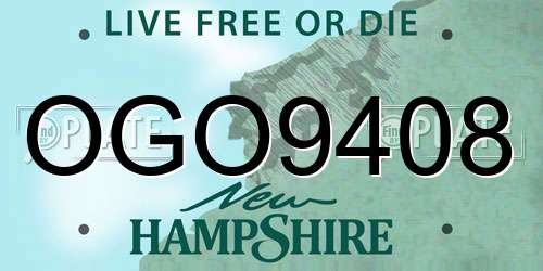 OGO9408 New Hampshire License Plate