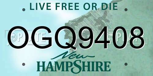 OGQ9408 New Hampshire License Plate