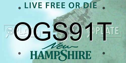 OGS91T New Hampshire License Plate