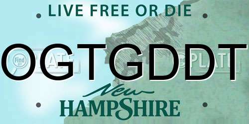 OGTGDDT New Hampshire License Plate