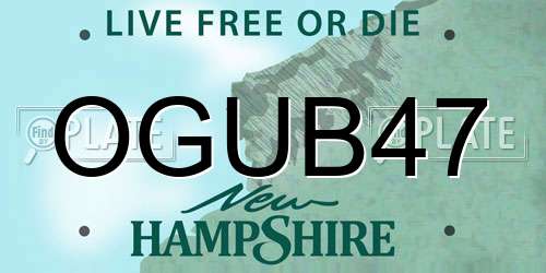 OGUB47 New Hampshire License Plate