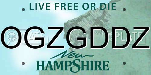 OGZGDDZ New Hampshire License Plate
