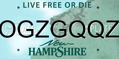 OGZGQQZ New Hampshire License Plate