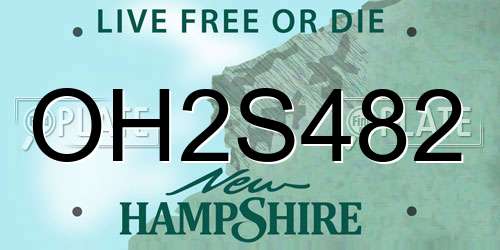 OH2S482 New Hampshire License Plate