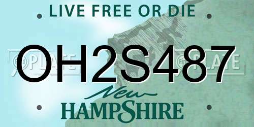 OH2S487 New Hampshire License Plate