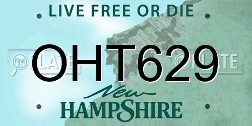 OHT629 New Hampshire License Plate