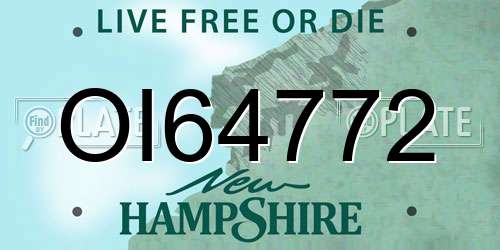 OI64772 New Hampshire License Plate