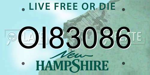 OI83086 New Hampshire License Plate