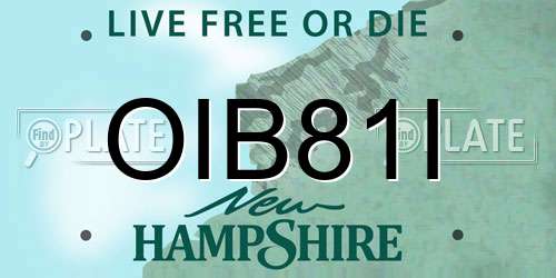 OIB81I New Hampshire License Plate