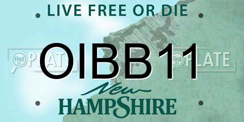 OIBB11 New Hampshire License Plate